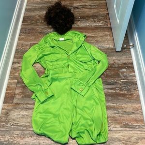 Hippie Halloween Leisure Suit costume w/wig